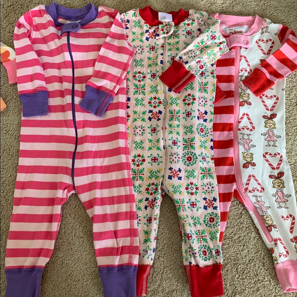 ❤️sold❤️ 3 Hanna Andersson Zip sleepers, size 70